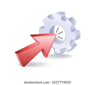 Automatic gear technology flat illustration isometric