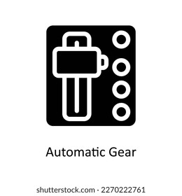 Automatic Gear Vector  Solid Icons. Simple stock illustration stock