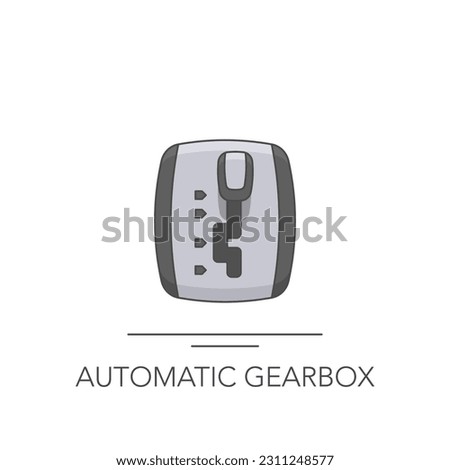 Automatic gearbox icon. Outline colorful icon of gearbox on white. Vector illustration