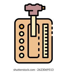 Automatic gearbox icon. Outline automatic gearbox vector icon color flat isolated
