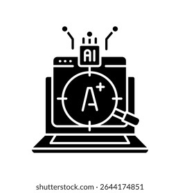 atribuição de classificação automática ícone de preto e plano para projetos digitais e de impressão.  Ícones mínimos de limpeza para aplicativos e sites. Ícones simples modernos para UI UX e branding