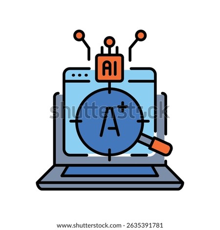 automatic grading assignments black line icon for digital and print projects.  Minimal clean icons for apps and websites. Modern simple icons for UI UX and branding