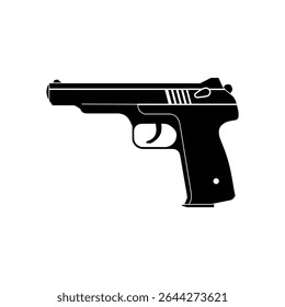 Icono de arma automática sobre fondo blanco