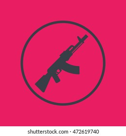 automatic gun icon, russian assault rifle