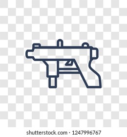 Automatic Gun icon. Trendy linear Automatic Gun logo concept on transparent background from army and war collection