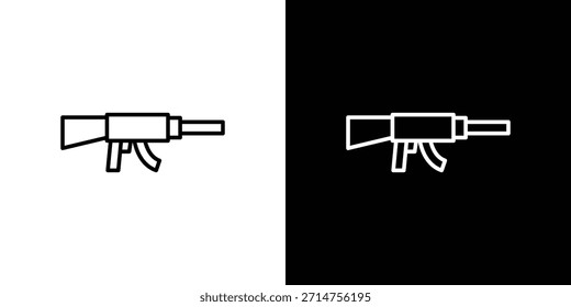 Iconos automáticos del arma. iconos del vector del dibujo de la línea