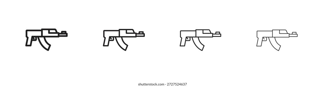 Iconos automáticos del arma para el concepto móvil y el color del Diseño web editable