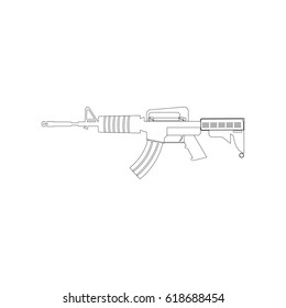 Automatic gun illustration. Weapon on the white background. Vector illustration