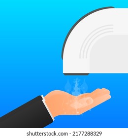 Automatic Hand Dryer, hygienic equipment. Vector illustration.