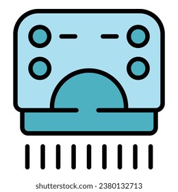 Automatic hand dryer icon outline vector. Toilet machine. Dry air color flat