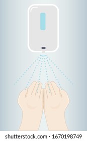 Automatic hand sanitizer clean icon with alcohol gel Corona virus disease prevention