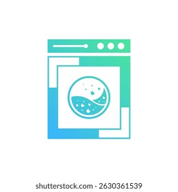 Automatic Home Laundry Washing Machine Appliance Icon Vector