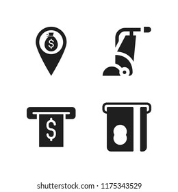 automatic icon. 4 automatic vector icons set. insert card, vacuum cleaner and atm icons for web and design about automatic theme