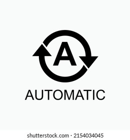 Automatic Icon in Line Art Style with the Alphabet "A" typefaces Official - Vector.