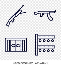 Automatic icons set. set of 4 automatic outline icons such as sliding doors, irrigation system