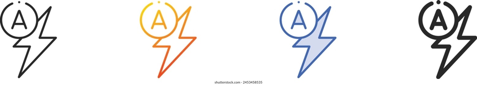 automatic icon.Thin Linear, Gradient, Blue Stroke and bold Style Design Isolated On White Background