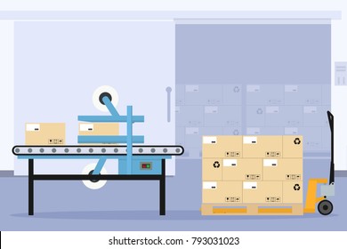 Automatic industrial packing and sealing box production line