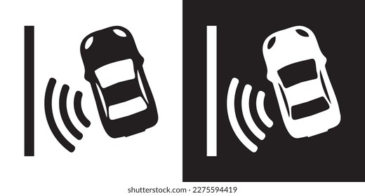 Automatic and Intelligent Parking Assist System Icon. Flat Vector Icon.