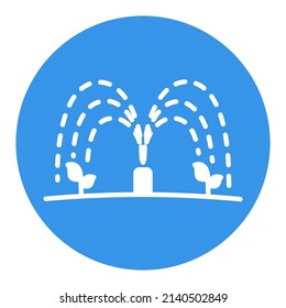 Automatic irrigation sprinkler vector glyph icon. Agriculture sign. Graph symbol for your web site design, logo, app, UI. Vector illustration, EPS10.
