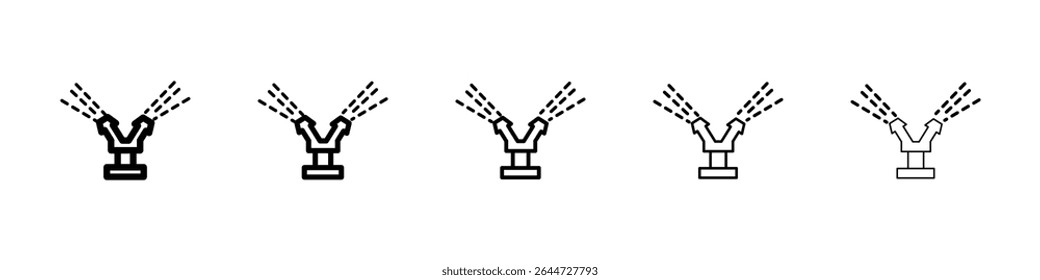 Automatic irrigation sprinklers icon flat illustration set logo