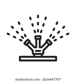 Automatic irrigation sprinklers icon Thin line illustration