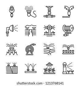 Automatic Lawn Watering Icons 