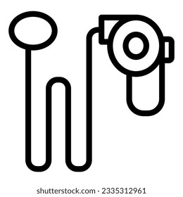 Automatic leash roulette line icon. Roulette and leash vector illustration isolated on white. Pet accessory outline style designed for and app. Eps 10.