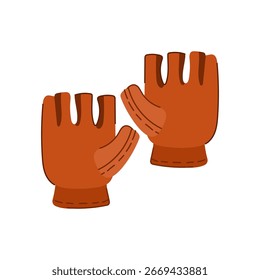 Dibujos animados de guantes de cuero automáticos. Capacidad de cierre, control de temperatura, muestra de guantes de cuero automáticos de bajo consumo de energía. símbolo aislado Ilustración vectorial