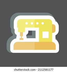 Automatic Machine Tailor Sticker in trendy isolated on black background