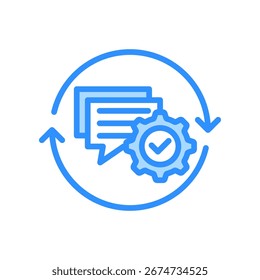 Automatic Message Icon Blue Color Vector Illustration