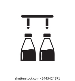 Diseño automático del icono de la máquina de ordeño, aislado sobre fondo blanco, Ilustración vectorial