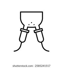 Automatic milking udder icon Flat vector set outline