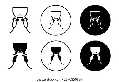 Automatic milking udder icon. automatic machine use to extract milk from cattle animal symbol set. Milking udder equipment use in farming and agriculture vector sign. milk udder use by Dairy industry 