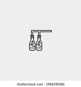 Automatic milking vector icon illustration sign