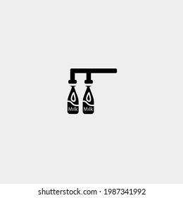 Signo de ilustración de icono del vector de ordeño automático