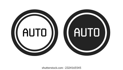 Automatische Ausschaltbetätigung. Auto Auto Auto-Auto-Modus Vektorsymbol gesetzt.