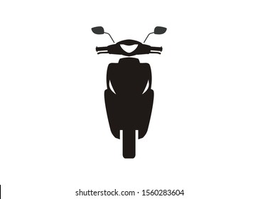 Automatic motorcycle. Front view. Simple silhouette icon