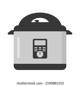 Automatic multicooker and pressure cooker clipart vector illustration. Electric pressure cooker flat vector design. Multicooker sign icon. Pressure cooker cartoon clipart. Kitchen and cooking concept