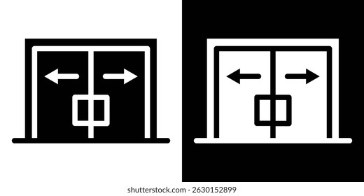 Automatic opening door icon concept, vector illustration