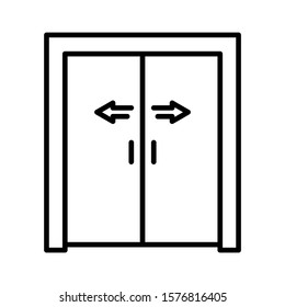 Automatic opening door icon design. Automatic entrance door in trendy flat style design. Vector illustration.