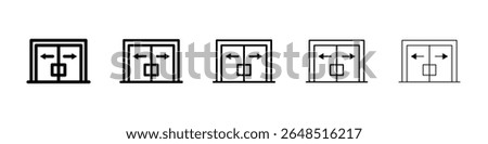Automatic opening door icon filled flat sign concept for web design.