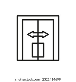 automatic opening door icon, modern entrance door. Vector illustration. stock image.