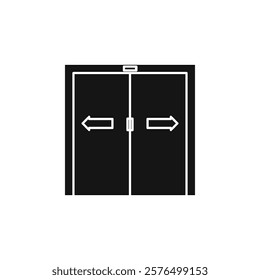 Automatic opening door icon Simple thin line flat symbol