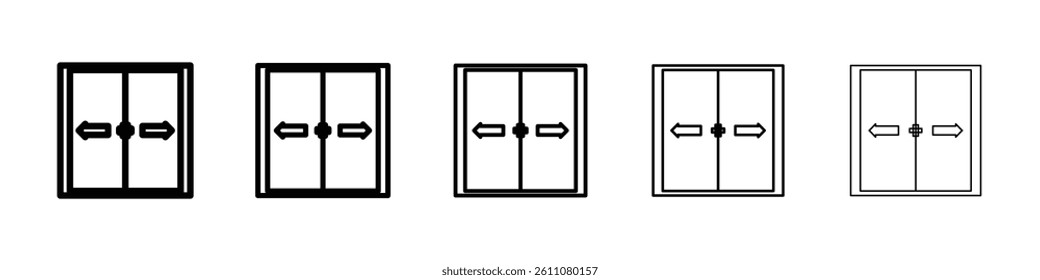 Automatic opening door icon Symbol mark in Outline style