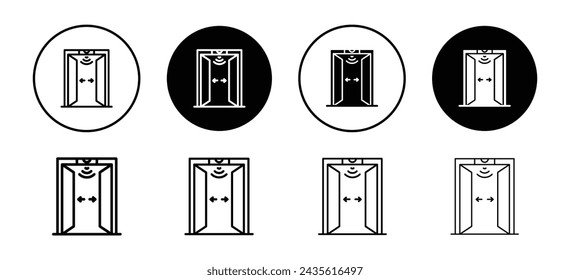 Automatic opening door vector icon set collection. Automatic opening door Outline flat Icon.