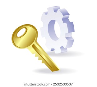 Automatische Vorhängeschloss-Symbol-Technologie isometrische Illustration