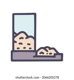 automatic pet feeder color vector doodle simple icon