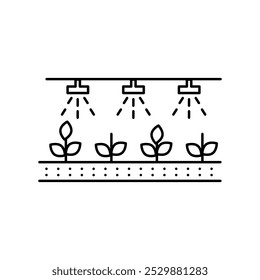 Automatic plant watering system line icon. vector simple Spraying Plant trendy style illustration for web and app..eps