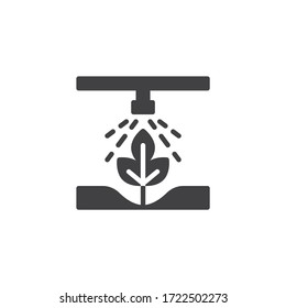 Automatic plant watering system vector icon. filled flat sign for mobile concept and web design. Spraying Plant glyph icon. Symbol, logo illustration. Vector graphics