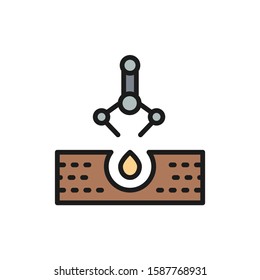 Automatic planting seeds flat color line icon. Isolated on white background